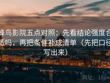 蜂鸟影院五点对照：先看结论强度合适吗，再把条件补成清单（先把口径写出来）
