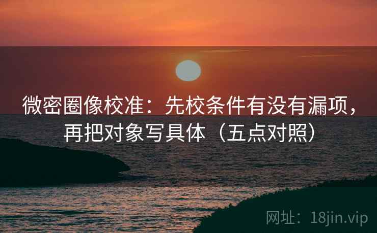 微密圈像校准：先校条件有没有漏项，再把对象写具体（五点对照）