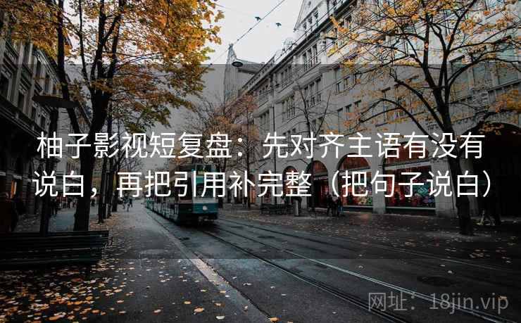 柚子影视短复盘：先对齐主语有没有说白，再把引用补完整（把句子说白）