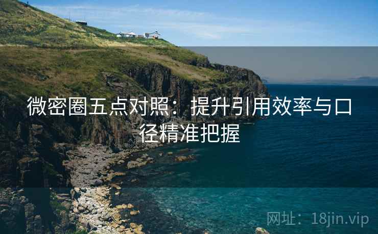 微密圈五点对照：提升引用效率与口径精准把握